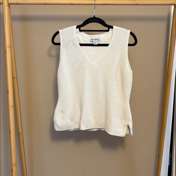 Tommy Bahama Cream Knit V-Neck Top (L) - Picture 4 of 4
